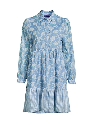 Romy Floral Cotton Mini-Shirtdress