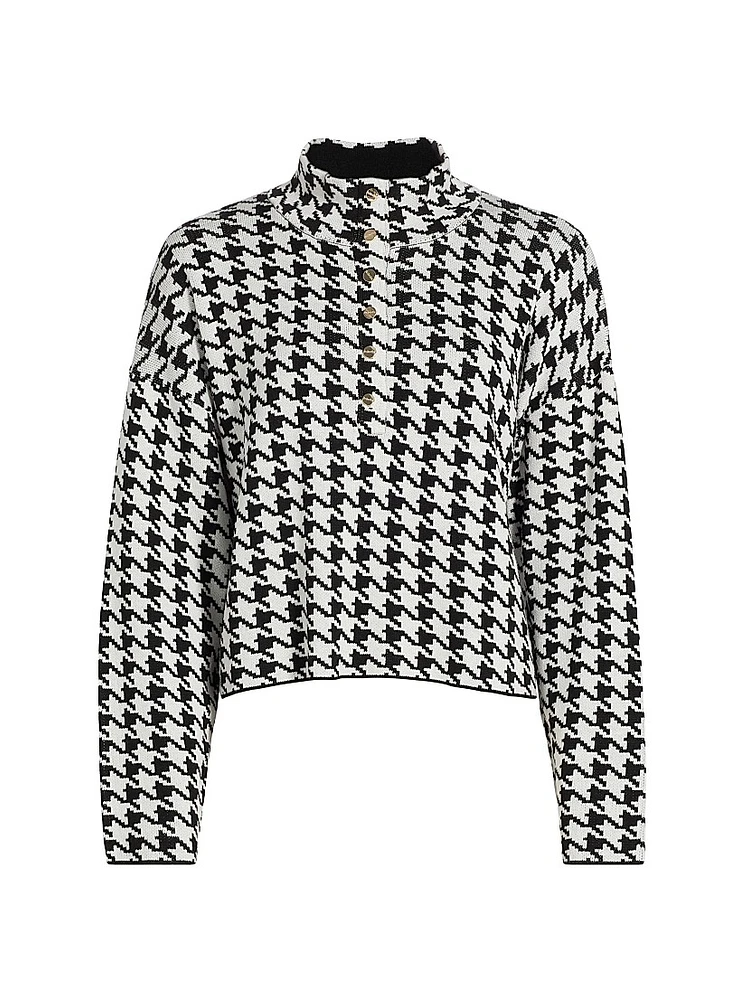 Snap Placket Funnel Neck Sweater