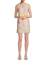 Airbella Floral Sequined Shift Dress