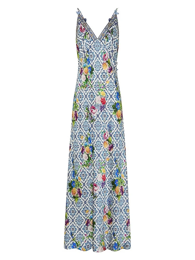 Floral Linen Maxi Slipdress