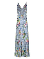 Floral Linen Maxi Slipdress