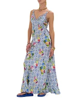 Floral Linen Maxi Slipdress