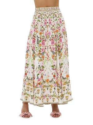 Rose Garden Silk Maxi Skirt