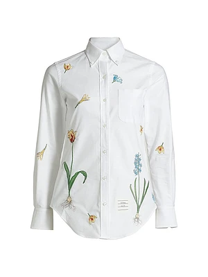 Embroidered Floral Cotton Shirt
