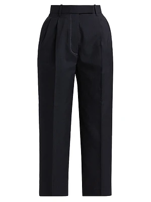 High-Rise Double Pleat Trousers