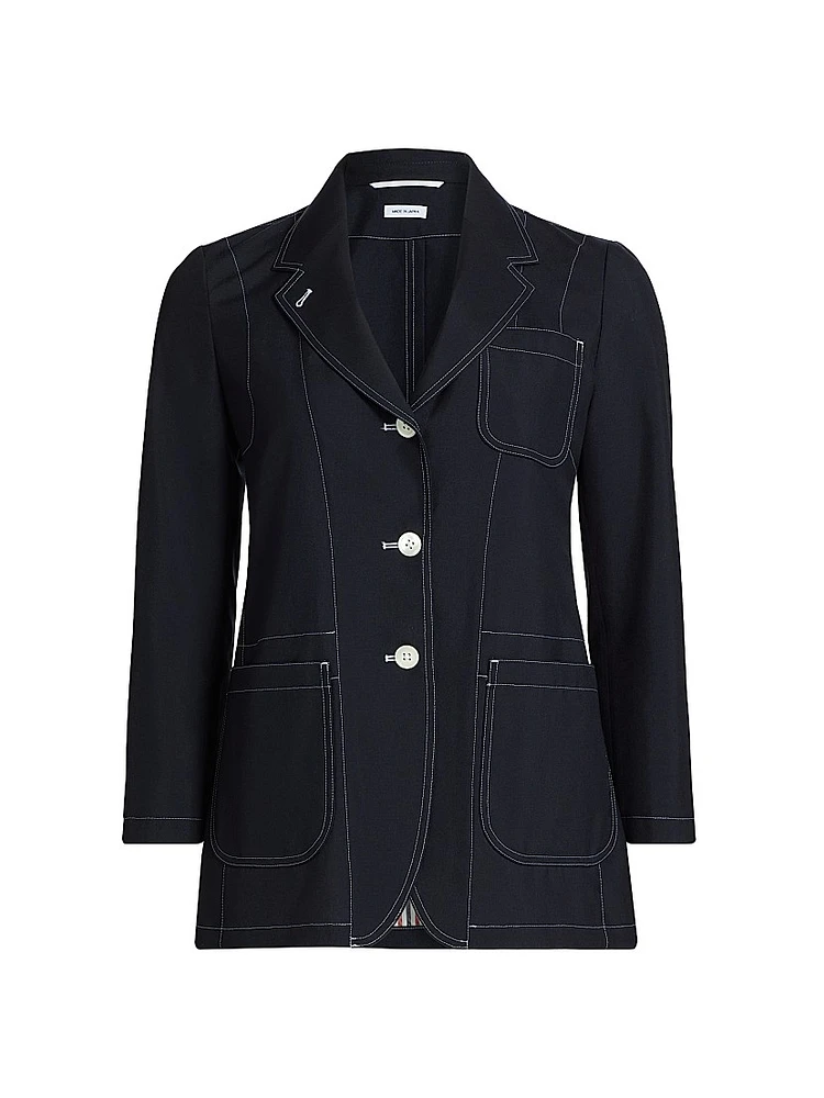 Elongated Patch Pocket Jacket