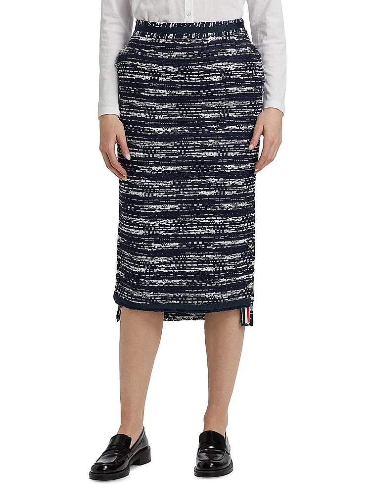 Melangè Tweed Pencil Skirt