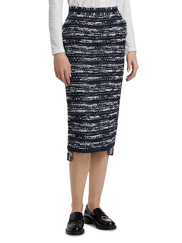 Melangè Tweed Pencil Skirt