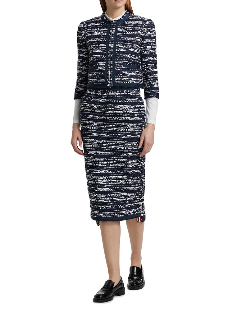 Melangè Tweed Pencil Skirt