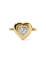 Heart Button 14K Yellow Gold & 0.73 TCW Diamond Ring