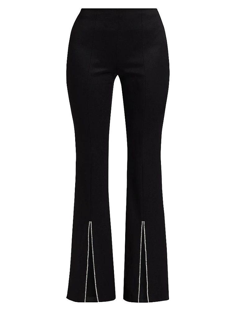 Rhinestone Stretch Boot-Cut Pants
