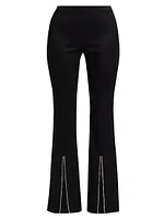 Rhinestone Stretch Boot-Cut Pants