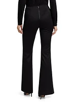 Rhinestone Stretch Boot-Cut Pants