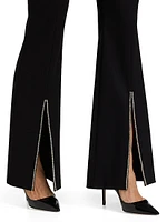 Rhinestone Stretch Boot-Cut Pants
