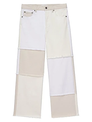 Getty High-Rise Patchwork Crop Jeans