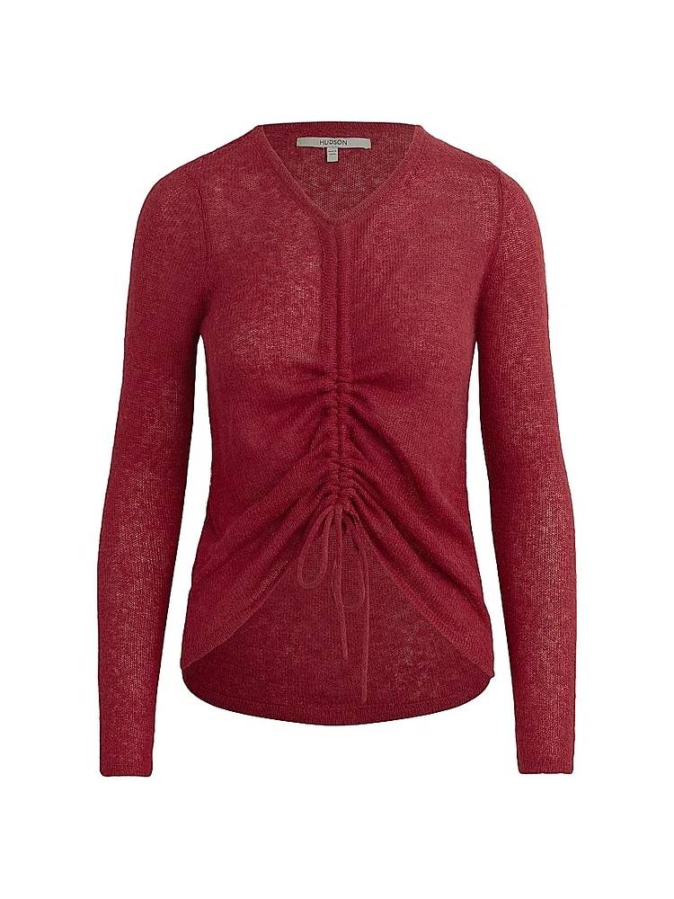 Ruched Alpaca-Blend Sweater