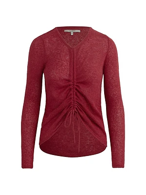 Ruched Alpaca-Blend Sweater