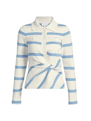 Ellicot Striped Stretch-Cotton Top