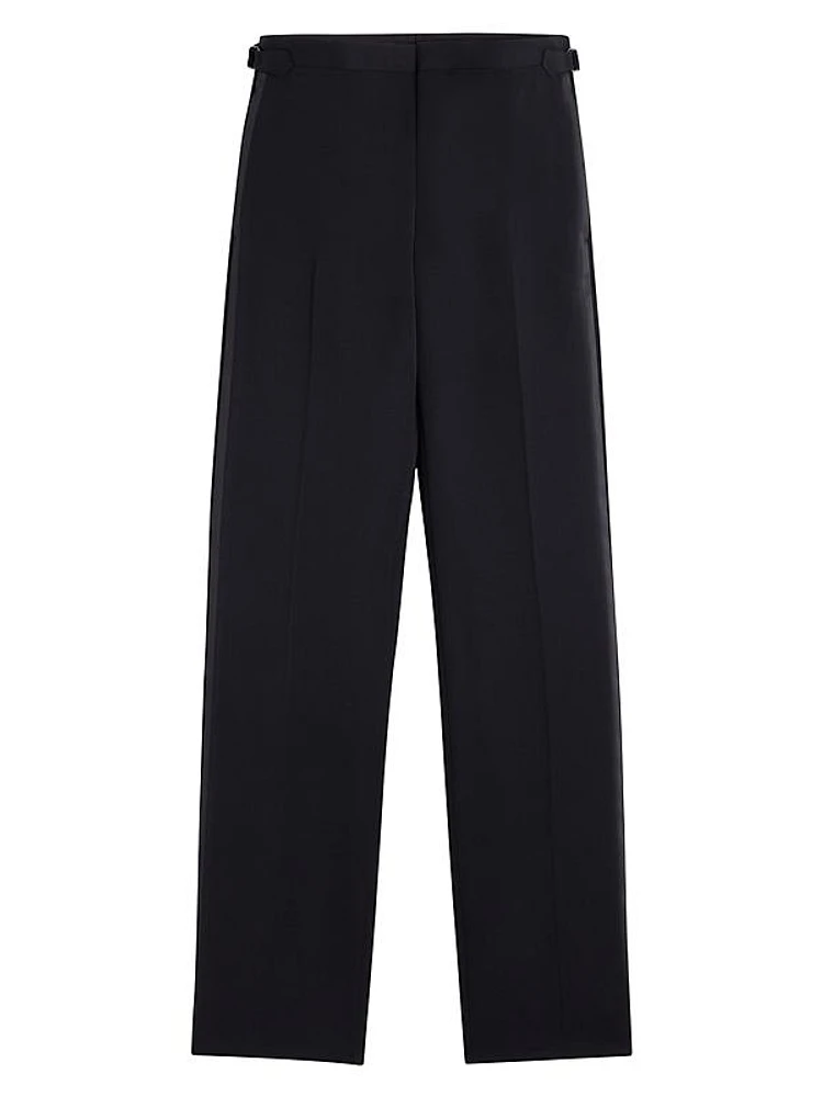 Fitted Tailored Pants with Satin Bands