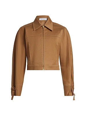 Elodie Tie-Cuff Cropped Jacket