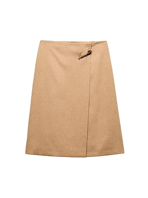 Camel Hair Midi Skirt
