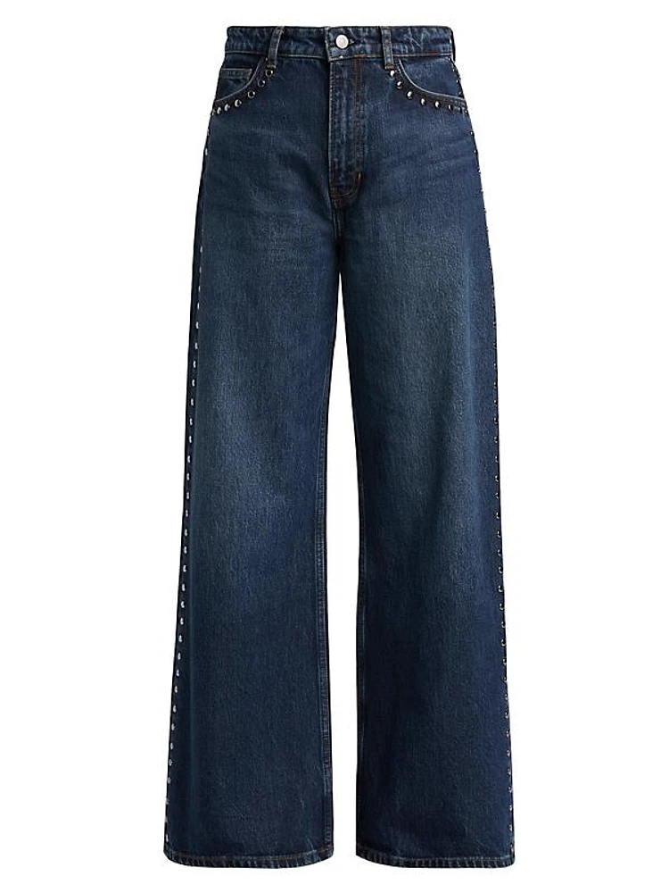 Cary Studded High-Rise Slouchy Jeans