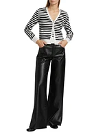 Santina Striped V-Neck Cardigan