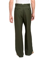Pleated Cotton Wide-Leg Pants