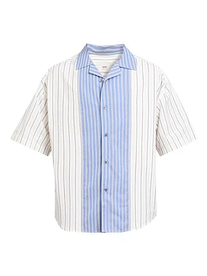 Striped Wool Boxy Shirt