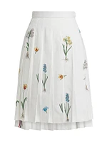 Floral Pleated Midi-Skirt