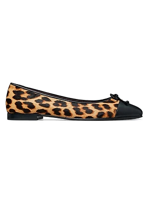 Leather Cap-Toe Ballet Flats