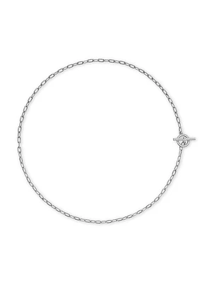DY Madison Pavé Diamond Toggle Chain Necklace Sterling Silver, 3MM