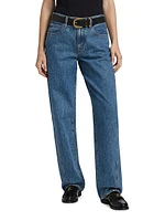Tess Low-Rise Long Curved Seam Wide-Leg Jeans