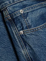 Tess Low-Rise Long Curved Seam Wide-Leg Jeans