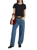 Tess Low-Rise Long Curved Seam Wide-Leg Jeans
