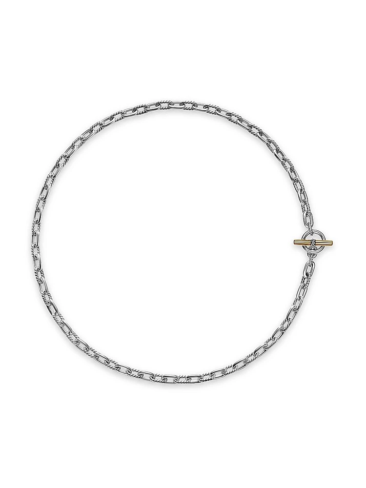 DY Madison Toggle Chain Necklace Sterling Silver and 18K Yellow Gold, 5.5MM