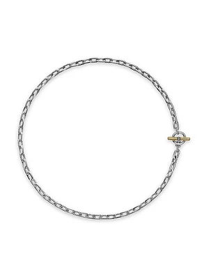DY Madison Toggle Chain Necklace Sterling Silver and 18K Yellow Gold, 5.5MM