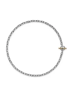 DY Madison Toggle Chain Necklace Sterling Silver and 18K Yellow Gold, 5.5MM