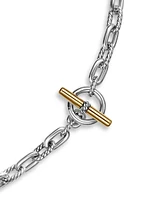 DY Madison Toggle Chain Necklace Sterling Silver and 18K Yellow Gold, 5.5MM