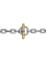 DY Madison Toggle Chain Necklace Sterling Silver and 18K Yellow Gold, 5.5MM