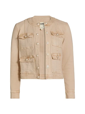 Yari Collarless Denim Jacket