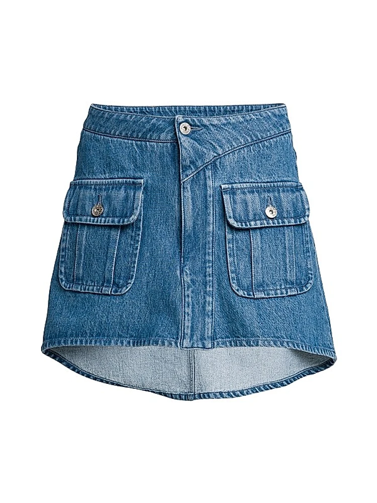 Denim Patch Pocket Miniskirt