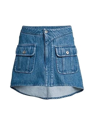Denim Patch Pocket Miniskirt