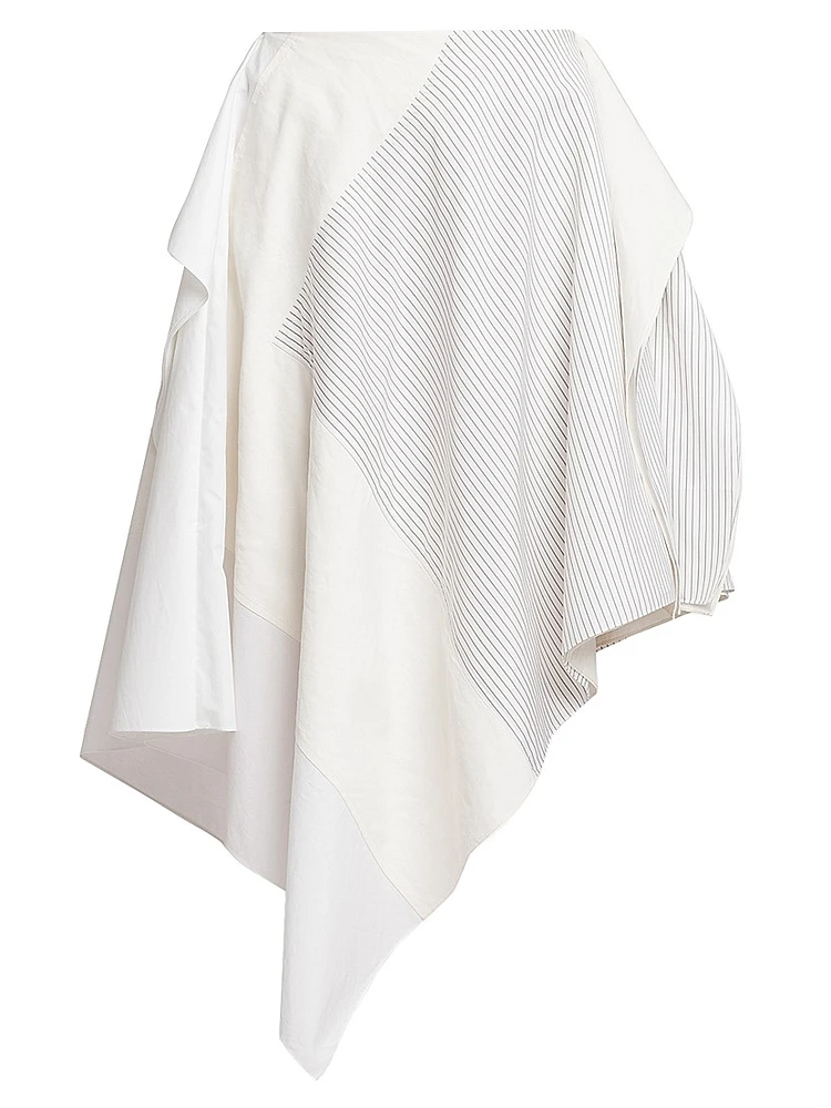 Asymmetric Cotton Midi-Skirt