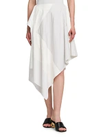 Asymmetric Cotton Midi-Skirt