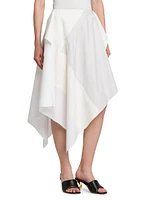 Asymmetric Cotton Midi-Skirt