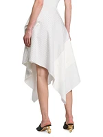 Asymmetric Cotton Midi-Skirt