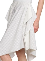 Asymmetric Cotton Midi-Skirt