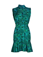 Fleur Floral Silk Satin Minidress