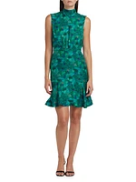 Fleur Floral Silk Satin Minidress